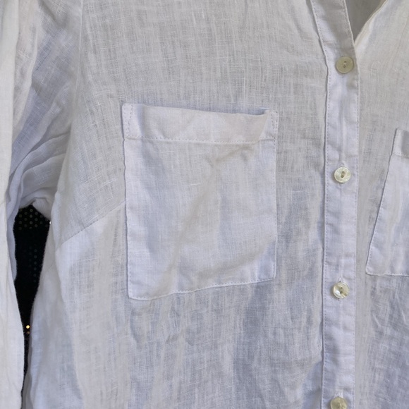 White Button-Up Linen Shirt INC International Concepts XL no flaws - Picture 2 of 7